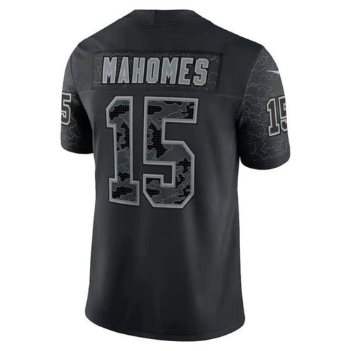 KC.Chiefs #15 Patrick Mahomes Player Black RFLCTV Limited Football Jerseys football jersey product view 1