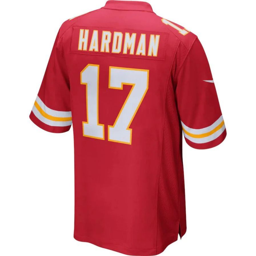KC.Chiefs #17 Mecole Hardman Player Red Home Game Stitched Football Jerseys football jersey product view 1