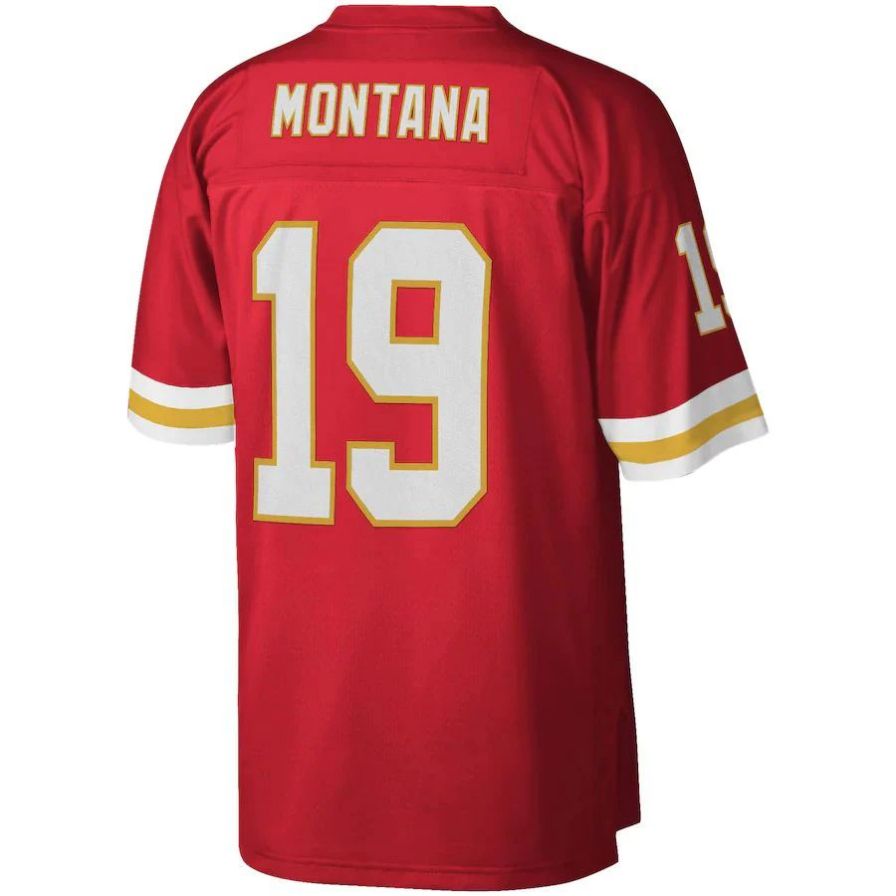 KC.Chiefs #19 Joe Montana Mitchell & Ness Red 1994 Legacy Player Replica Jersey Stitched American Football Jerseys football jersey product view 1