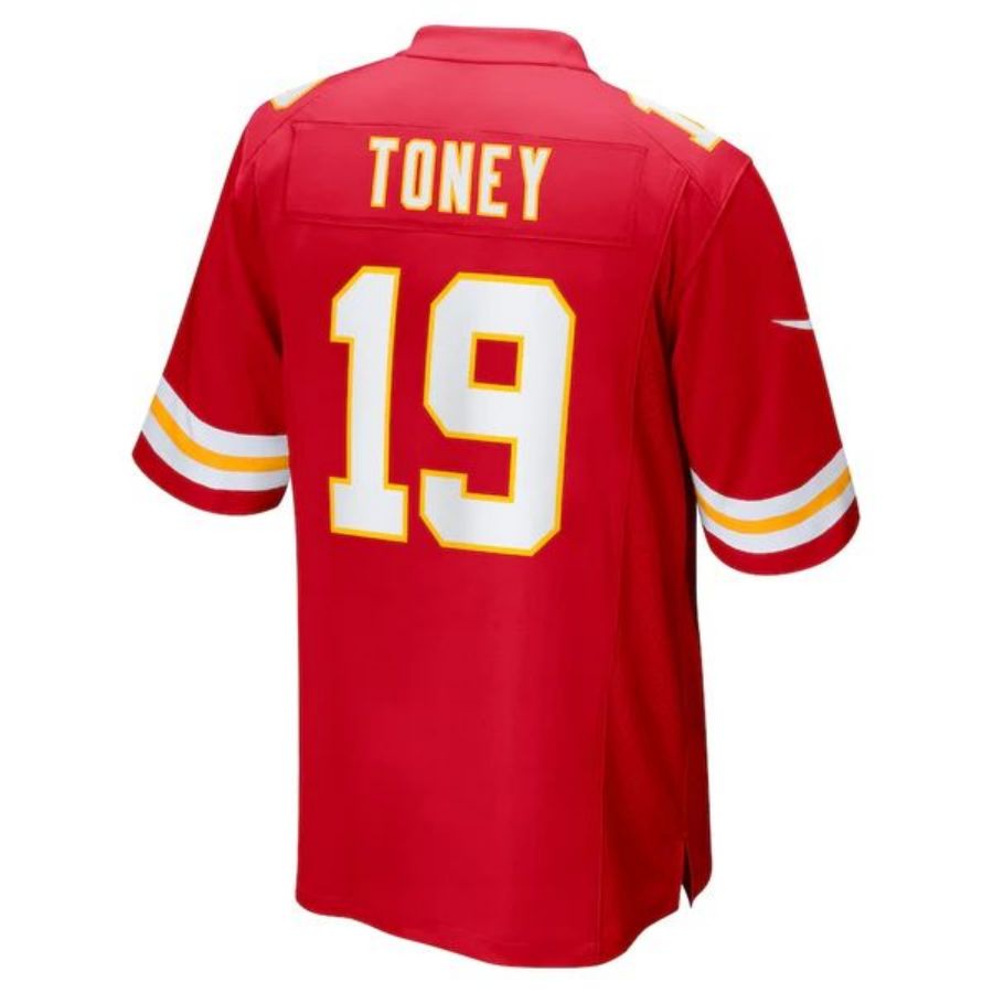KC.Chiefs #19 Kadarius Toney Player Red Home Game Stitched Football Jerseys football jersey product view 1