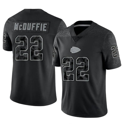 KC.Chiefs #22 Trent McDuffie Player Black RFLCTV Limited Football Jerseys football jersey product view 1