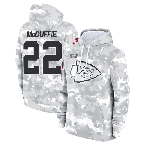 KC.Chiefs #22 Trent McDuffie Player Salute to Service Hoodies Football Jerseys football jersey product view 1