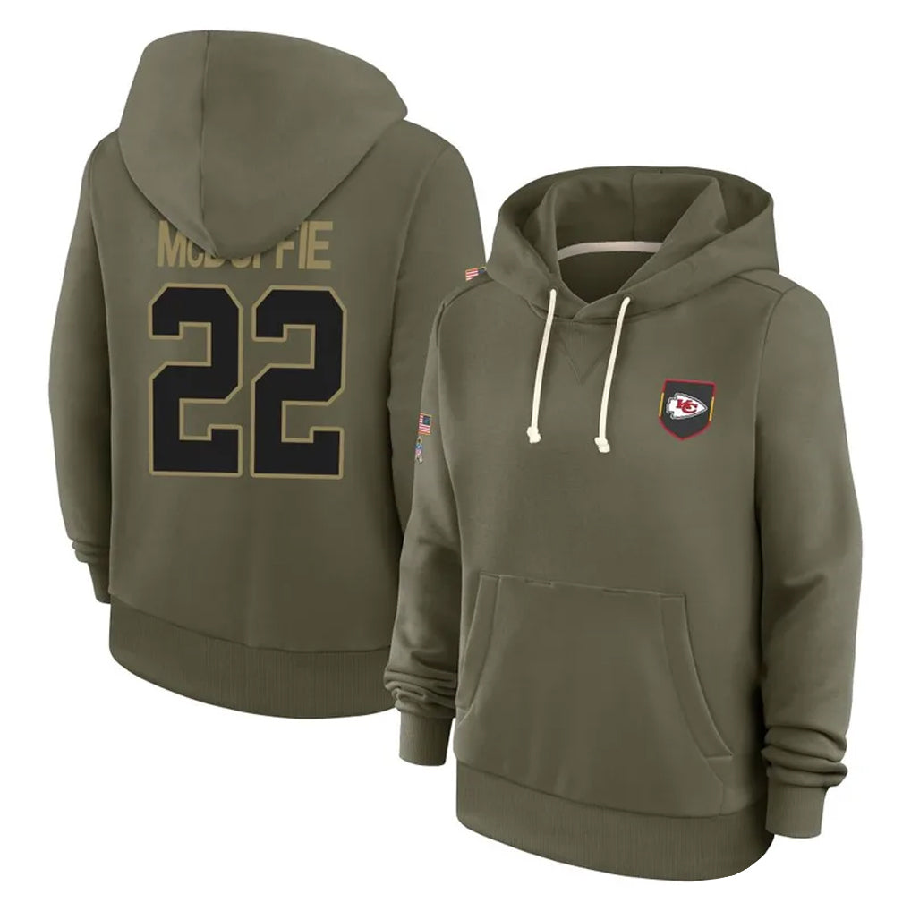 KC.Chiefs #22 Trent McDuffie Player Salute to Service Hoodies Football Jerseys football jersey product view 1