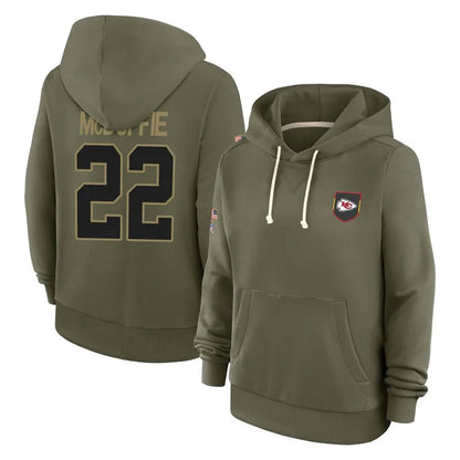 KC.Chiefs #22 Trent McDuffie Player Salute to Service Hoodies Football Jerseys football jersey product view 1