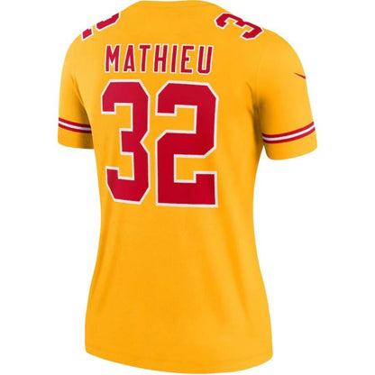 KC.Chiefs #32 Tyrann Mathieu Gold Inverted Legend Player Jersey Stitched American Football Jerseys football jersey product view 1