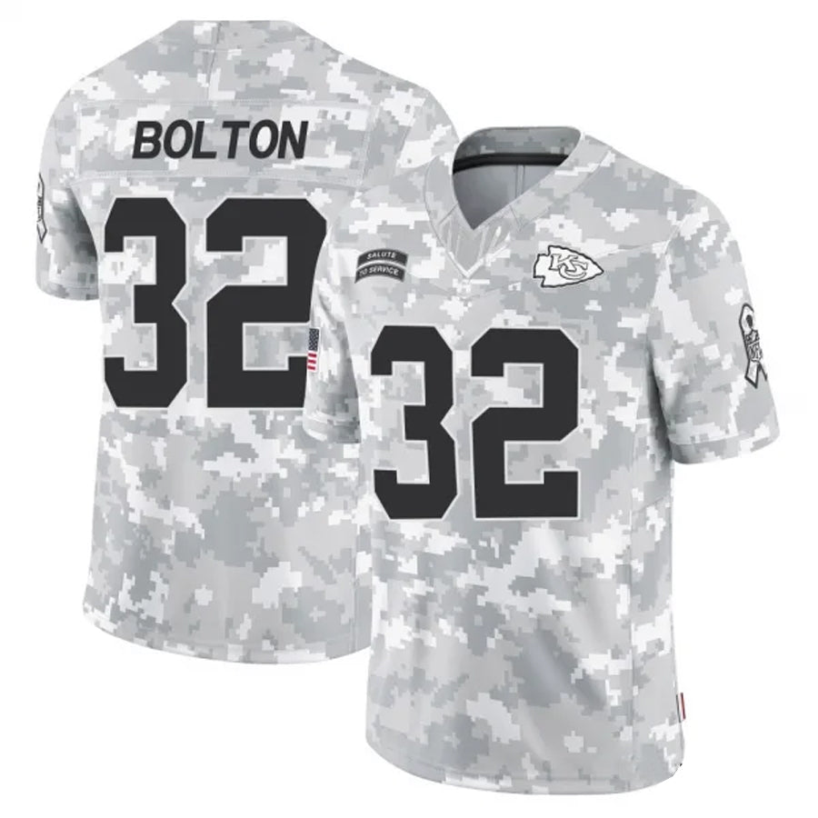 KC.Chiefs #32 Nick Bolton Player Arctic Camo Salute to Service Limited Football Jerseys football jersey product view 1
