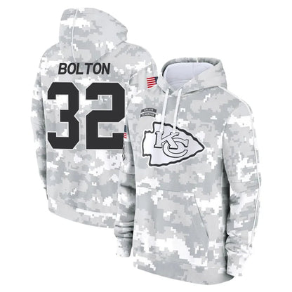 KC.Chiefs #32 Nick Bolton Player Salute to Service Hoodies Football Jerseys football jersey product view 1