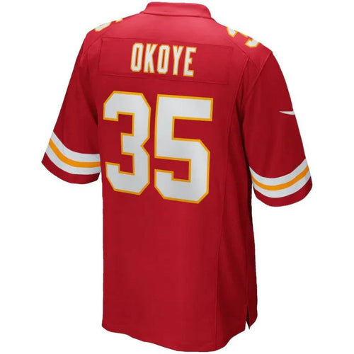 KC.Chiefs #35 Christian Okoye Red Game Retired Player Jersey Stitched American Football Jerseys football jersey product view 1