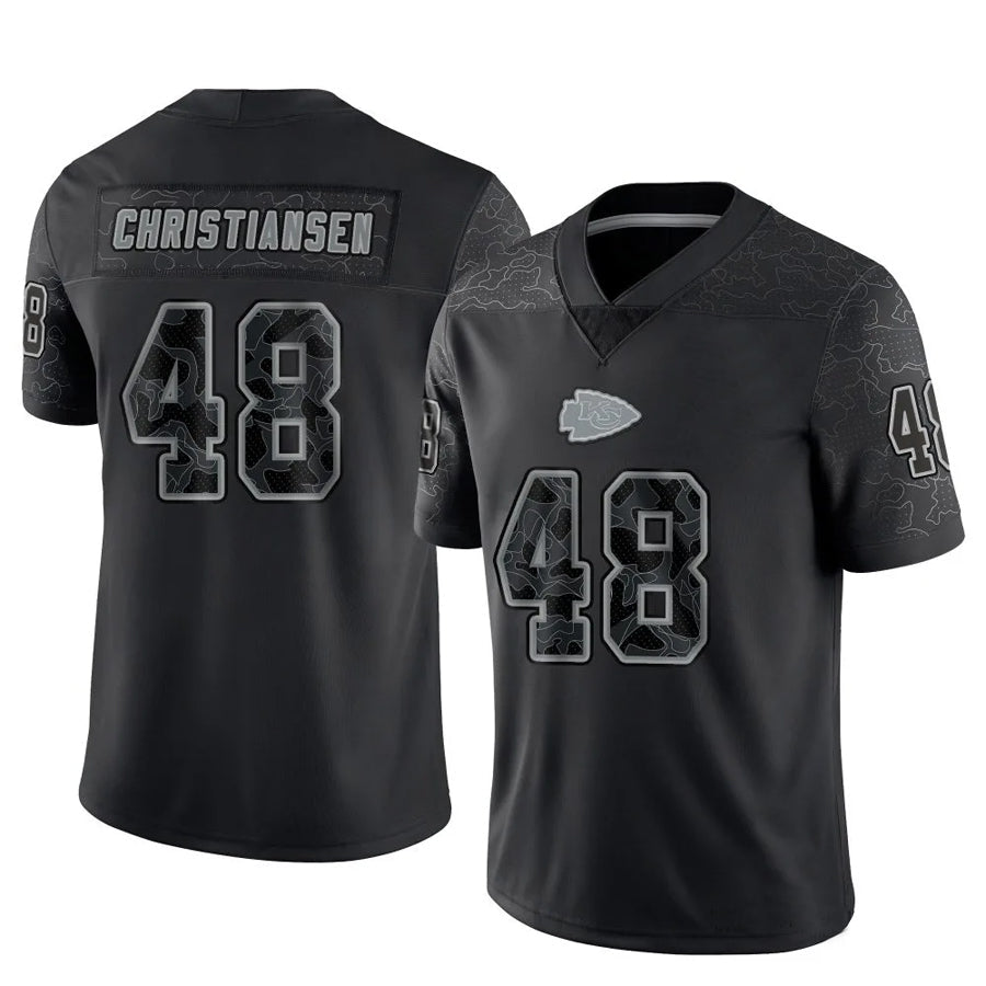 KC.Chiefs #48 Cole Christiansen Player Black RFLCTV Limited Football Jerseys football jersey product view 1