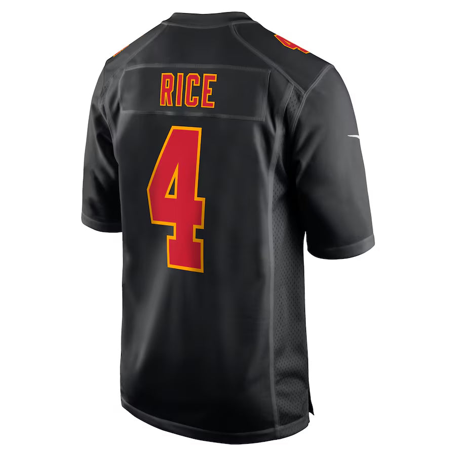 KC.Chiefs #4 Rashee Rice Player Black Fashion Game Football Jerseys football jersey product view 1
