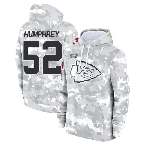 KC.Chiefs #52 Creed Humphrey Player Arctic Camo Salute to Service Hoodies Football Jerseys football jersey product view 1