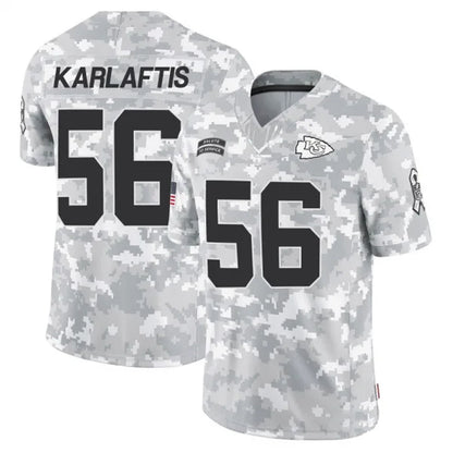KC.Chiefs #56 George Karlaftis Player Arctic Camo Salute to Service Limited Football Jerseys football jersey product view 1