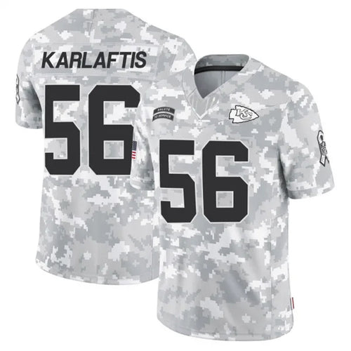 KC.Chiefs #56 George Karlaftis Player Arctic Camo Salute to Service Limited Football Jerseys football jersey product view 1