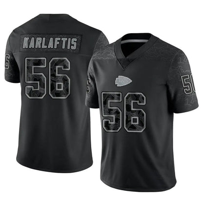 KC.Chiefs #56 George Karlaftis Player Black RFLCTV Limited Football Jerseys football jersey product view 1