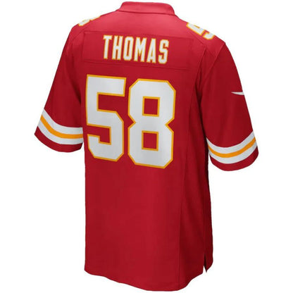 KC.Chiefs #58 Derrick Thomas Red Game Retired Player Jersey Stitched American Football Jerseys. football jersey product view 1
