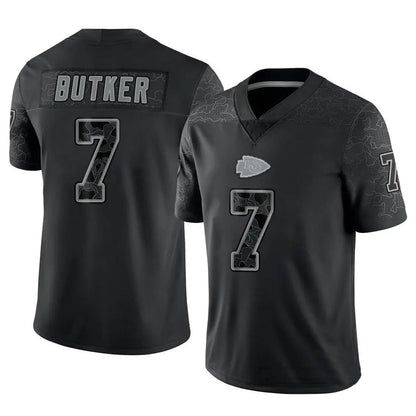 KC.Chiefs #7 Harrison Butker Player Black RFLCTV Limited Football Jerseys football jersey product view 1