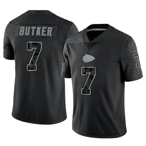 KC.Chiefs #7 Harrison Butker Player Black RFLCTV Limited Football Jerseys football jersey product view 1
