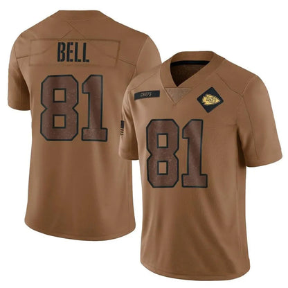 KC.Chiefs #81 Blake Bell Player Brown Salute To Service Limited Football Jerseys football jersey product view 1