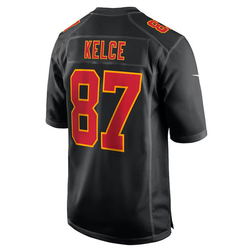 KC.Chiefs #87 Travis Kelce Player Carbon Black Fashion Game Football Jerseys football jersey product view 1