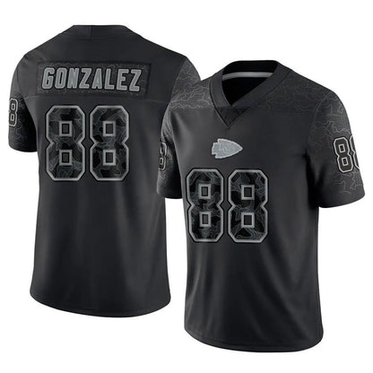 KC.Chiefs #88 Tony Gonzalez Player Black RFLCTV Limited Football Jerseys football jersey product view 1