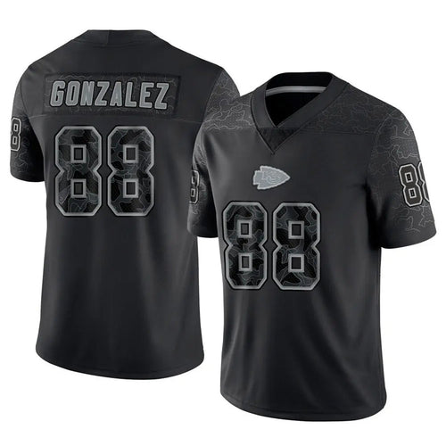 KC.Chiefs #88 Tony Gonzalez Player Black RFLCTV Limited Football Jerseys football jersey product view 1