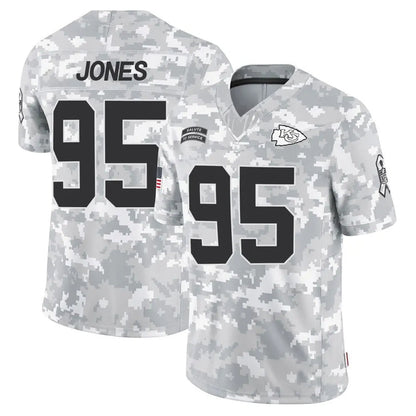 KC.Chiefs #95 Chris Jones Player Arctic Camo Salute to Service Limited Football Jerseys football jersey product view 1