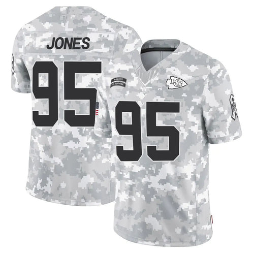 KC.Chiefs #95 Chris Jones Player Arctic Camo Salute to Service Limited Football Jerseys football jersey product view 1