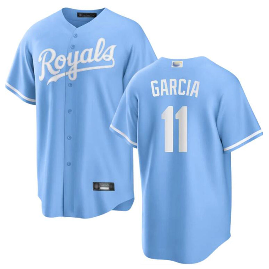 KC.Royals #11 Maikel Garcia Player Light Blue Home Replica Baseball Jerseys baseball jersey product view 1