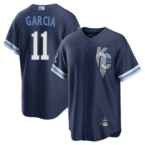 KC.Royals #11 Maikel Garcia Player Navy City Connect Replica Baseball Jerseys baseball jersey product view 1