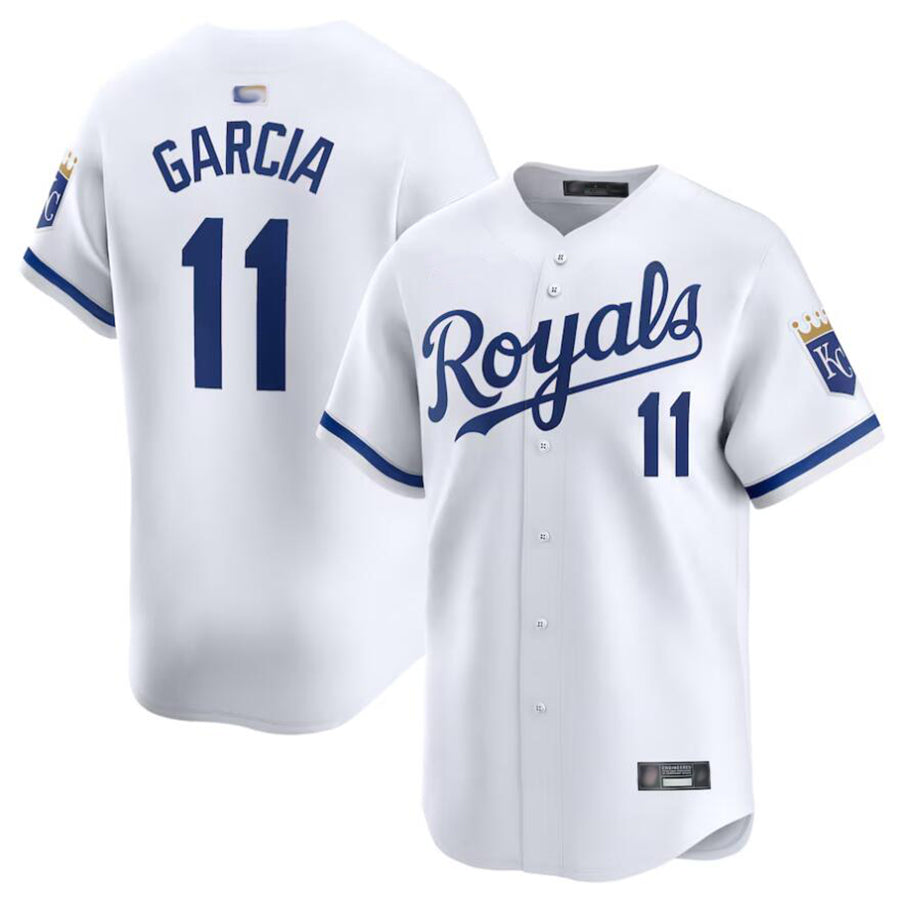 KC.Royals #11 Maikel Garcia Player White Home Limited Baseball Jerseys baseball jersey product view 1