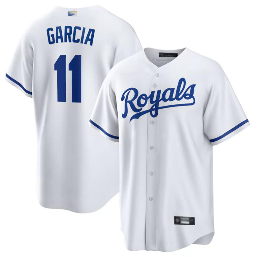 KC.Royals #11 Maikel Garcia Player White Home Replica Baseball Jerseys baseball jersey product view 1