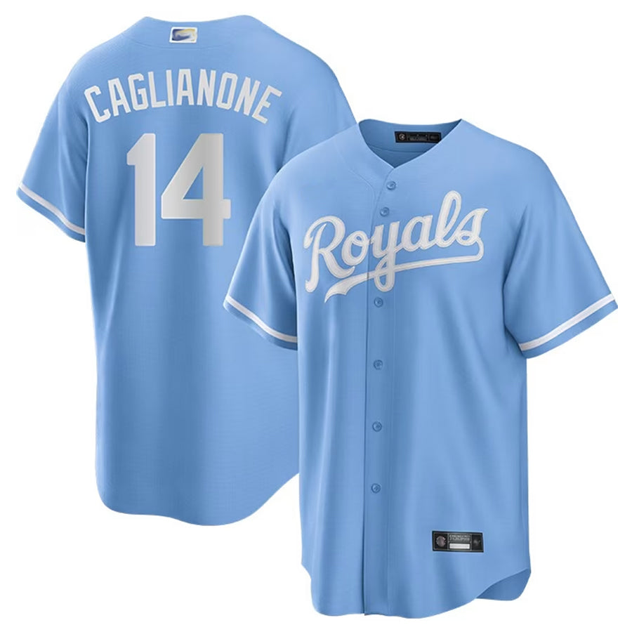 KC.Royals #14 Jac Caglianone Player Light Blue Home Replica Baseball Jerseys baseball jersey product view 1