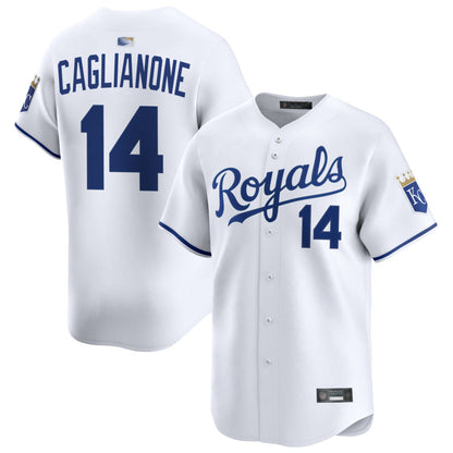 KC.Royals #14 Jac Caglianone Player White Home Limited Baseball Jerseys baseball jersey product view 1