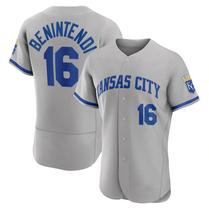 KC.Royals #16 Andrew Benintendi Player Gray Road Elite Baseball Jerseys baseball jersey product view 1