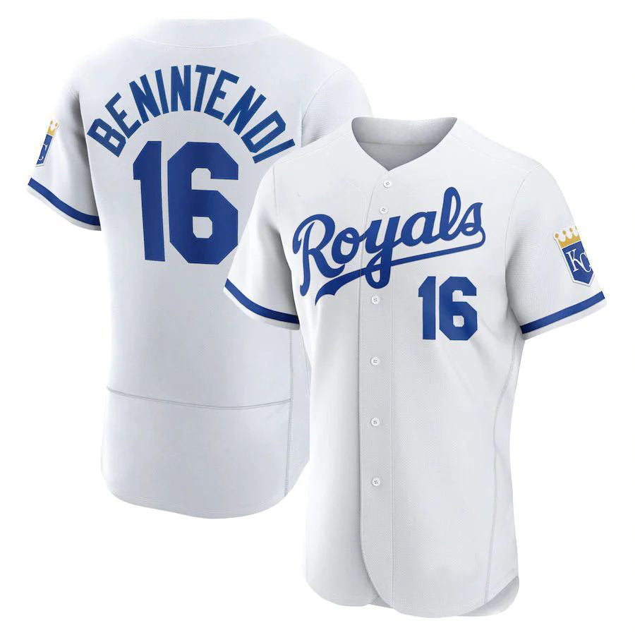 KC.Royals #16 Andrew Benintendi Player White Elite Baseball Jerseys baseball jersey product view 2