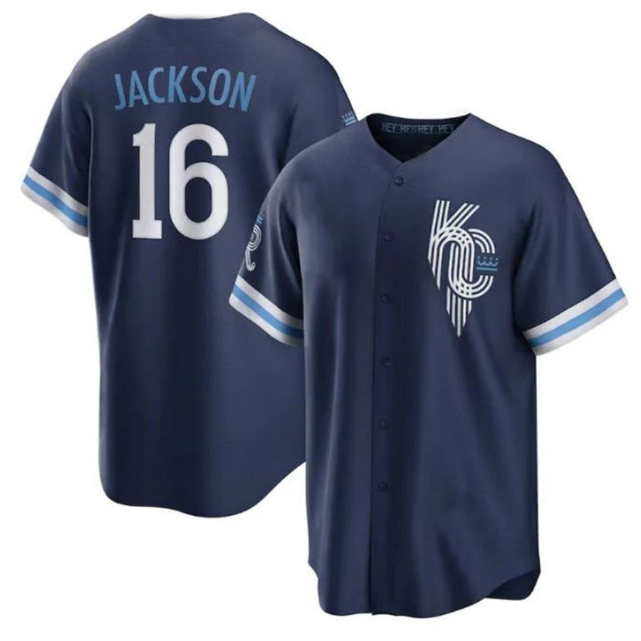KC.Royals #16 Bo Jackson Player City Connect Replica Navy Baseball Jerseys baseball jersey product view 1