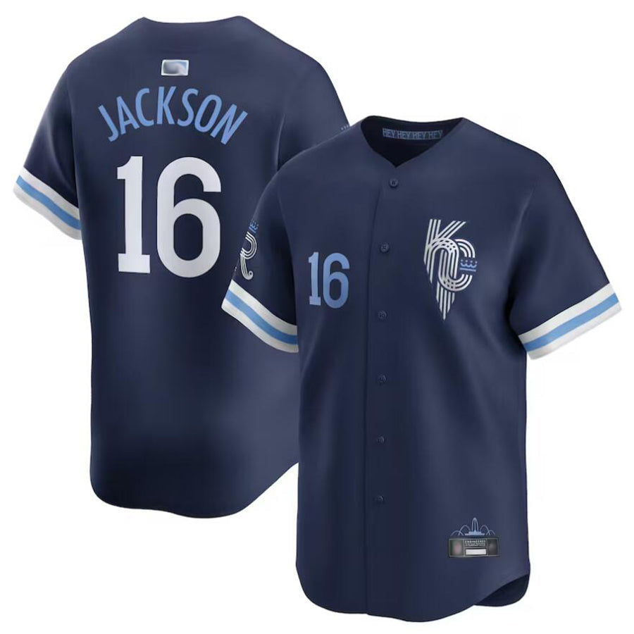 KC.Royals #16 Bo Jackson Player Navy City Connect Retired Baseball Jerseys baseball jersey product view 1