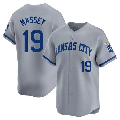 KC.Royals #19 Michael Massey Player Gray Home Limited Baseball Jerseys baseball jersey product view 1