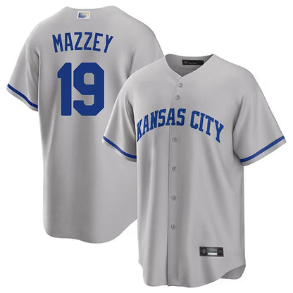 KC.Royals #19 Michael Massey Player Gray Home Replica Baseball Jerseys baseball jersey product view 1