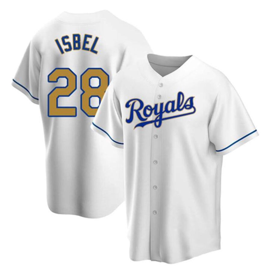 KC.Royals #28 Kyle Isbel Player White Home Limited Baseball Jerseys baseball jersey product view 1