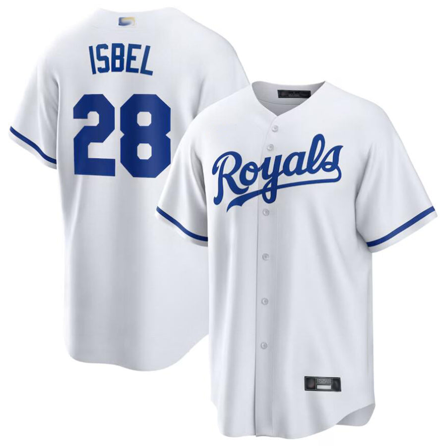 KC.Royals #28 Kyle Isbel Player White Home Replica Baseball Jerseys baseball jersey product view 1