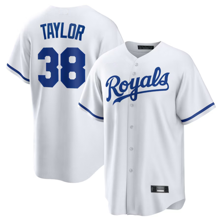 KC.Royals #38 Josh Taylor Player White Home Replica Baseball Jerseys baseball jersey product view 1