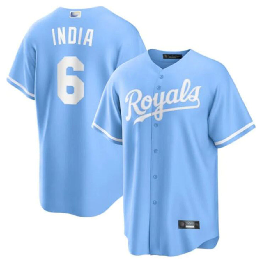 KC.Royals #6 Jonathan India Player Light Blue Home Replica Baseball Jerseys baseball jersey product view 1