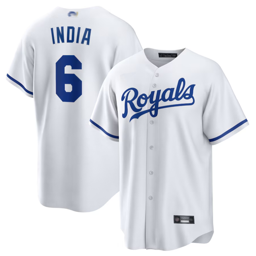 KC.Royals #6 Jonathan India Player White Home Replica Baseball Jerseys baseball jersey product view 1