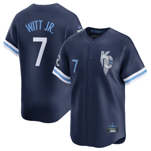 KC.Royals #7 Bobby Witt Jr. Player Navy City Connect Limited Baseball Jerseys baseball jersey product view 1