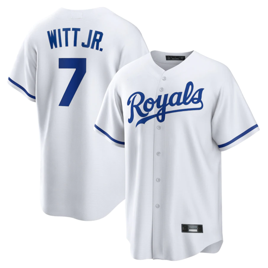 KC.Royals #7 Bobby Witt Jr. Player White Home Replica Baseball Jerseys baseball jersey product view 1