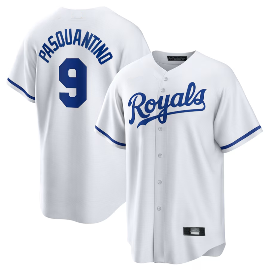 KC.Royals #9 Vinnie Pasquantino Player White Home Replica Baseball Jerseys baseball jersey product view 1