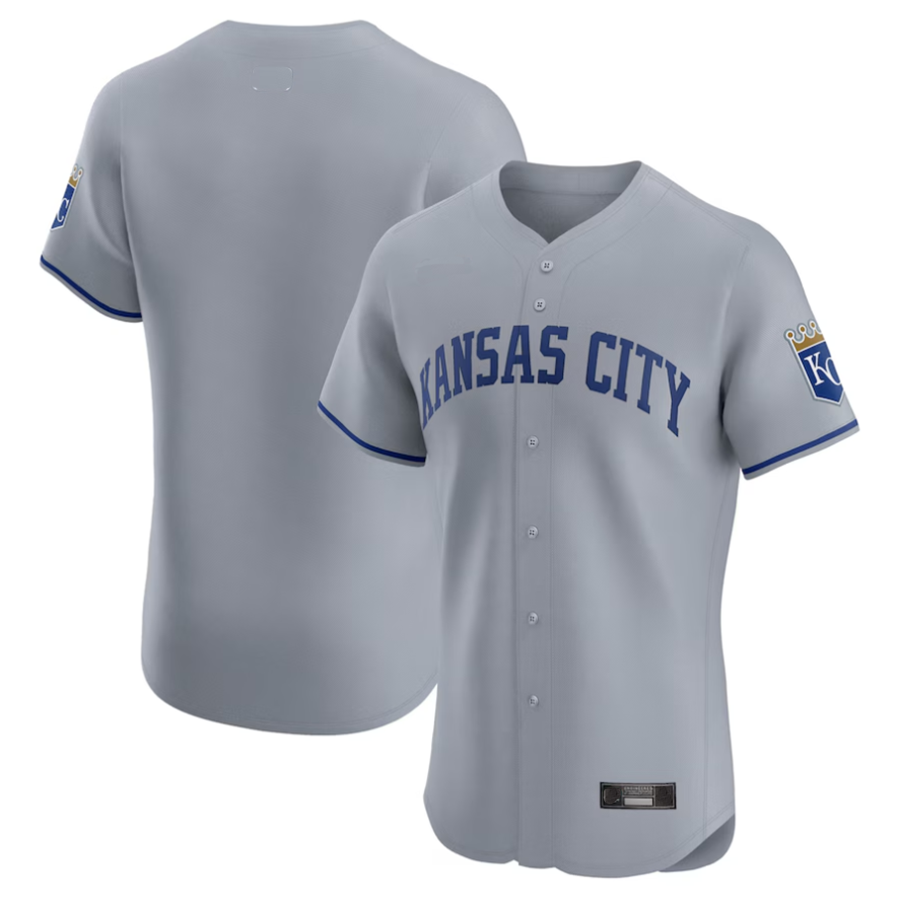 KC.Royals Blank Player Gray Road Vapor Premier Elite Baseball Jerseys baseball jersey product view 1