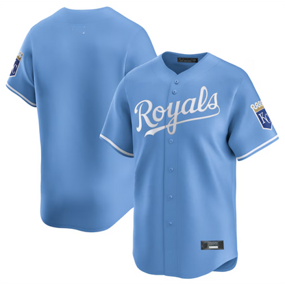 KC.Royals Blank Player Light Blue Game Limited Baseball Jerseys baseball jersey product view 1