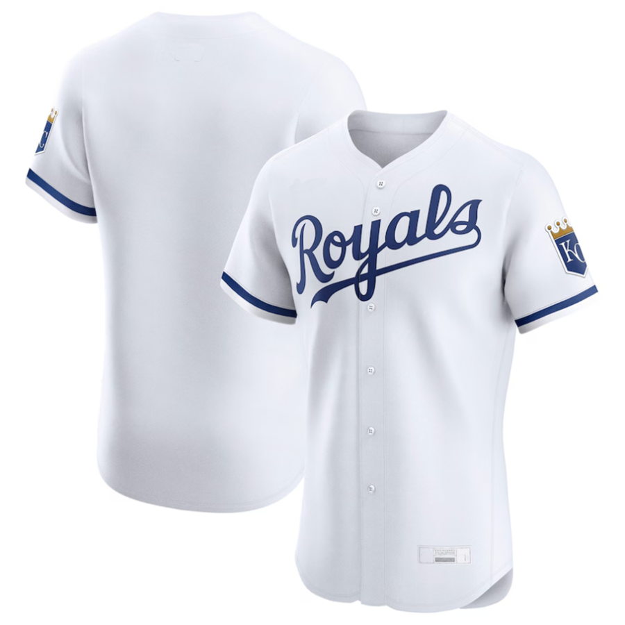 KC.Royals Blank Player White Home Elite Baseball Jerseys baseball jersey product view 1